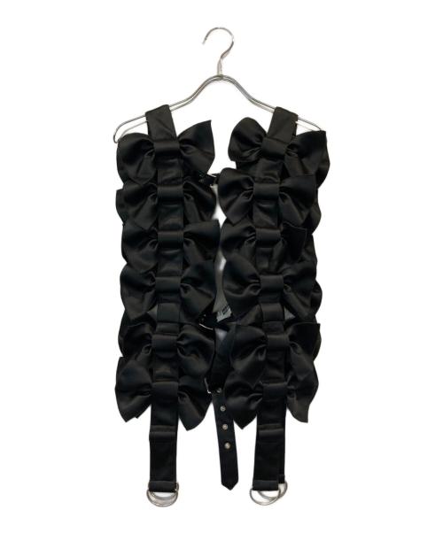 noir kei ninomiya（ノワール ケイ ニノミヤ）noir kei ninomiya (ノワール ケイ ニノミヤ) サテン リボンハーネス ブラック サイズ:Sの古着・服飾アイテム