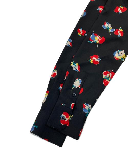 LAUREN RALPH LAUREN（ローレンラルフローレン）LAUREN RALPH LAUREN (ローレンラルフローレン) ベルテッド総柄ワンピース ブラック サイズ:SIZE 4の古着・服飾アイテム