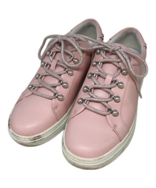JIMMY CHOO（ジミーチュウ）JIMMY CHOO (ジミーチュウ) パール付きスニーカー ピンク サイズ:SIZE 40の古着・服飾アイテム