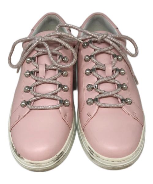 JIMMY CHOO（ジミーチュウ）JIMMY CHOO (ジミーチュウ) パール付きスニーカー ピンク サイズ:SIZE 40の古着・服飾アイテム