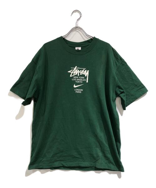 NIKE（ナイキ）NIKE (ナイキ) stussy (ステューシー) コラボプリントTシャツ グリーン サイズ:SIZE Mの古着・服飾アイテム