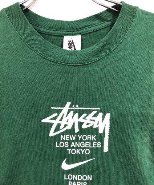 NIKE（ナイキ）NIKE (ナイキ) stussy (ステューシー) コラボプリントTシャツ グリーン サイズ:SIZE Mの古着・服飾アイテム
