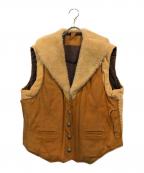 STORM MOUNTAIN SPORTSWEARストーム マウンテン スポーツウェア）の古着「オールドレザー切替ダウンベスト」｜ブラウン