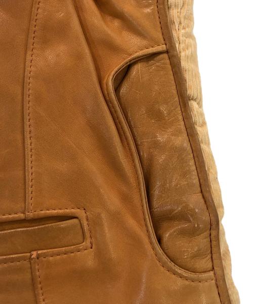 STORM MOUNTAIN SPORTSWEAR（ストーム マウンテン スポーツウェア）STORM MOUNTAIN SPORTSWEAR (ストーム マウンテン スポーツウェア) オールドレザー切替ダウンベスト ブラウン サイズ:14の古着・服飾アイテム