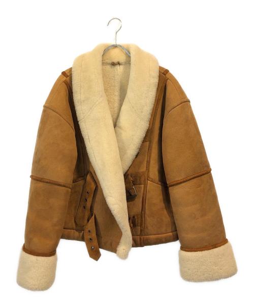 IS ISSEY MIYAKE（アイエスイッセイミヤケ）IS ISSEY MIYAKE (アイエスイッセイミヤケ) 80s ムートンジャケット ブラウン サイズ:Mの古着・服飾アイテム