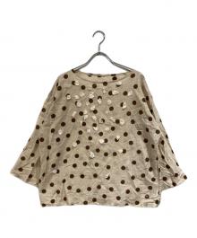 45R（フォーティファイブ・アール）の古着「馬比古フラワーモチーフブラウス」｜ベージュ