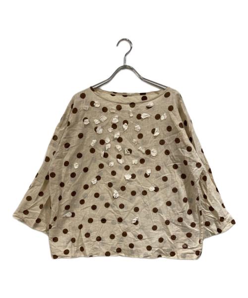 45R（フォーティファイブ・アール）45R (フォーティファイブ・アール) 馬比古フラワーモチーフブラウス ベージュ サイズ:SIZE 0の古着・服飾アイテム