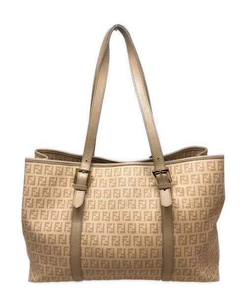 FENDI（フェンディ）FENDI (フェンディ) ズッキーノ柄トートバッグ ベージュの古着・服飾アイテム