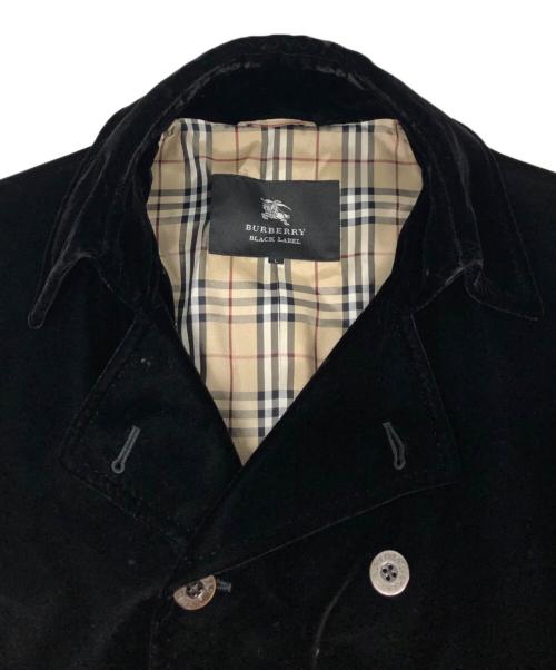 BURBERRY BLACK LABEL（バーバリーブラックレーベル）BURBERRY BLACK LABEL (バーバリーブラックレーベル) ベロアコート ブラック サイズ:Lの古着・服飾アイテム