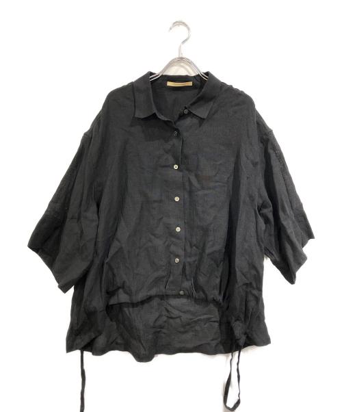Curensology（カレンソロジー）Curensology (カレンソロジー) リネンドロストシャツ ブラック サイズ:Freeの古着・服飾アイテム