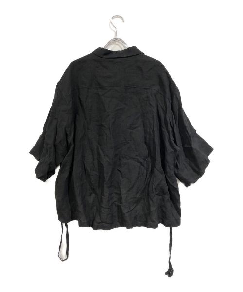Curensology（カレンソロジー）Curensology (カレンソロジー) リネンドロストシャツ ブラック サイズ:Freeの古着・服飾アイテム