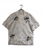 PAUL SMITHポールスミス）の古着「フラワー刺繍オープンカラーシャツ」｜ホワイト