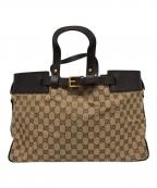 GUCCIグッチ）の古着「GGキャンバストートバッグ」｜ベージュ×ブラウン