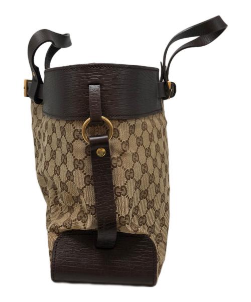 GUCCI（グッチ）GUCCI (グッチ) GGキャンバストートバッグ ベージュ×ブラウンの古着・服飾アイテム