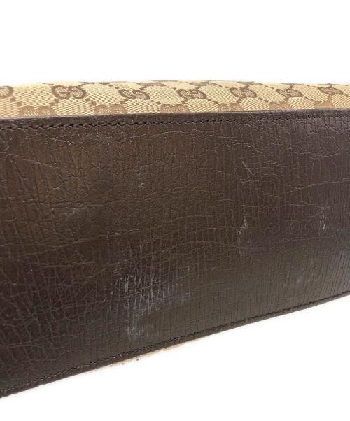 GUCCI（グッチ）GUCCI (グッチ) GGキャンバストートバッグ ベージュ×ブラウンの古着・服飾アイテム