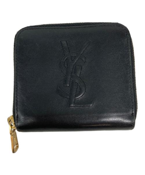 Saint Laurent Paris（サンローランパリ）Saint Laurent Paris (サンローランパリ) YSLロゴコンパクトジップウォレット ブラックの古着・服飾アイテム