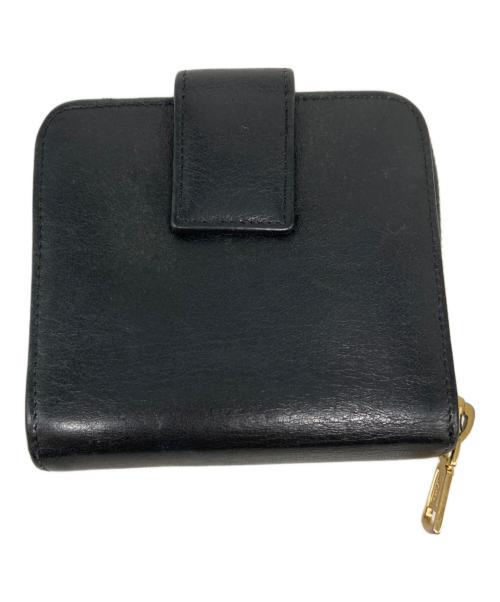 Saint Laurent Paris（サンローランパリ）Saint Laurent Paris (サンローランパリ) YSLロゴコンパクトジップウォレット ブラックの古着・服飾アイテム