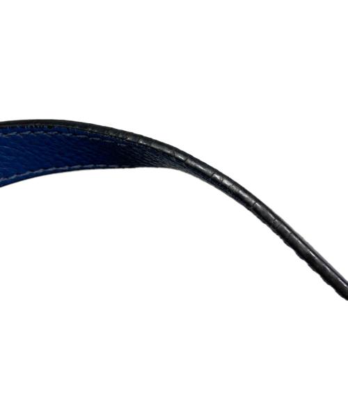 PRADA（プラダ）PRADA (プラダ) ヴィッテロダイノエンボスロゴトートバッグ ネイビーの古着・服飾アイテム