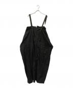 Y'sワイズ）の古着「THIN COTTON TWILL ASYMMETERIC SHOULDER STRAP DRESS」｜ブラック
