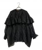Curensologyカレンソロジー）の古着「リネンブレンドシアーブラウス」｜ブラック