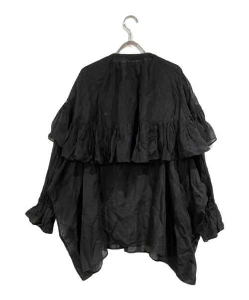 Curensology（カレンソロジー）Curensology (カレンソロジー) リネンブレンドシアーブラウス ブラック サイズ:SIZE Freeの古着・服飾アイテム