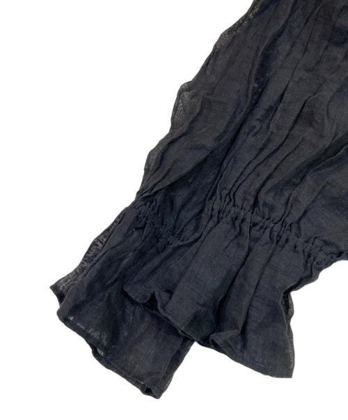 Curensology（カレンソロジー）Curensology (カレンソロジー) リネンブレンドシアーブラウス ブラック サイズ:SIZE Freeの古着・服飾アイテム