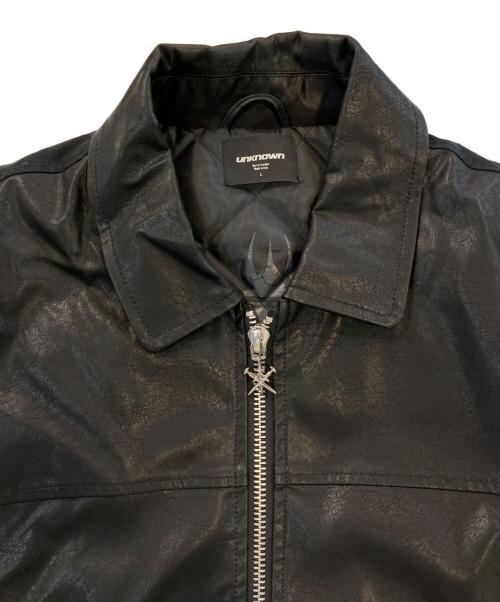 unknown（アンノウン）Unknown (アンノウン) エコレザージャケット ブラック サイズ:SIZE Lの古着・服飾アイテム