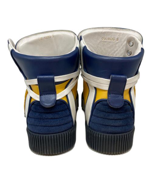 DOLCE & GABBANA（ドルチェ＆ガッバーナ）DOLCE & GABBANA (ドルチェ＆ガッバーナ) ハイカットスニーカー ネイビー×イエロー サイズ:SIZE 5の古着・服飾アイテム