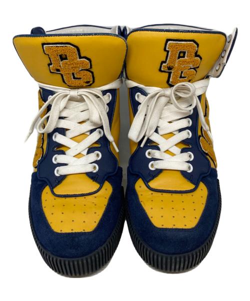 DOLCE & GABBANA（ドルチェ＆ガッバーナ）DOLCE & GABBANA (ドルチェ＆ガッバーナ) ハイカットスニーカー ネイビー×イエロー サイズ:SIZE 5の古着・服飾アイテム