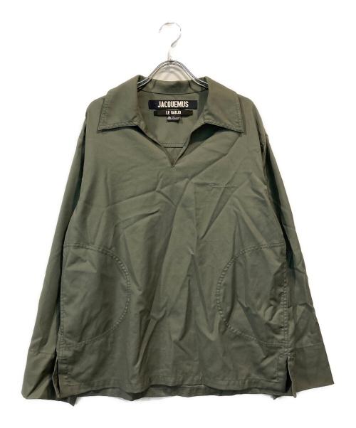 jacquemus（ジャックムス）JACQUEMUS (ジャックムス) ロゴ刺繍スキッパープルオーバー カーキ サイズ:46の古着・服飾アイテム