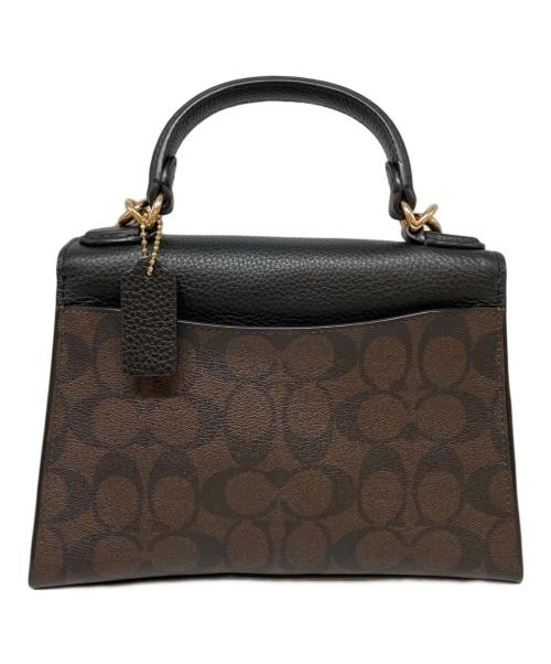 COACH（コーチ）COACH (コーチ) ペッパー サッチェル シグネチャー キャンバス ブラックの古着・服飾アイテム