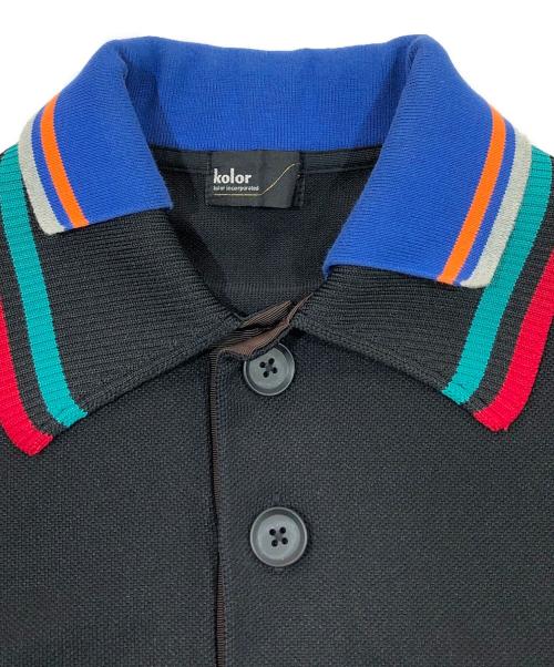 KOLOR（カラー）KOLOR (カラー) ドッキング Pe鹿の子ポロシャツ ブラック サイズ:SIZE 2の古着・服飾アイテム