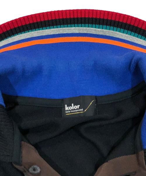 KOLOR（カラー）KOLOR (カラー) ドッキング Pe鹿の子ポロシャツ ブラック サイズ:SIZE 2の古着・服飾アイテム
