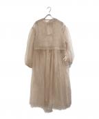 pernaペルナ）の古着「オーガンジーレイヤードワンピース」｜ベージュ