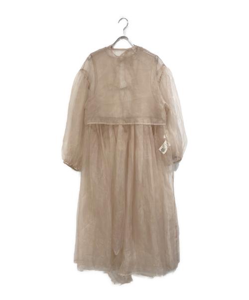 perna（ペルナ）perna (ペルナ) オーガンジーレイヤードワンピース ベージュ サイズ:SIZE Freeの古着・服飾アイテム