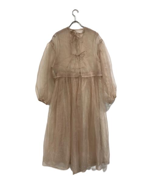 perna（ペルナ）perna (ペルナ) オーガンジーレイヤードワンピース ベージュ サイズ:SIZE Freeの古着・服飾アイテム