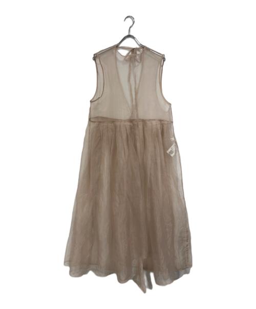 perna（ペルナ）perna (ペルナ) オーガンジーレイヤードワンピース ベージュ サイズ:SIZE Freeの古着・服飾アイテム