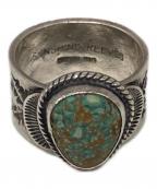 SUNSHINE REEVESサンシャインリーブス）の古着「キングマンターコイズ スタンプワークリング」｜シルバー×グリーン