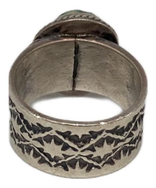 SUNSHINE REEVES（サンシャインリーブス）SUNSHINE REEVES (サンシャインリーブス) キングマンターコイズ スタンプワークリング シルバー×グリーン サイズ:17号の古着・服飾アイテム