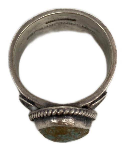 SUNSHINE REEVES（サンシャインリーブス）SUNSHINE REEVES (サンシャインリーブス) キングマンターコイズ スタンプワークリング シルバー×グリーン サイズ:17号の古着・服飾アイテム