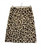 DRAWERドゥロワー）の古着「レオパードハラコスカート」｜ブラック×ベージュ