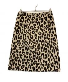 DRAWER（ドゥロワー）の古着「レオパードハラコスカート」｜ブラック×ベージュ