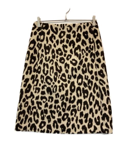 DRAWER（ドゥロワー）Drawer (ドゥロワー) レオパードハラコスカート ブラック×ベージュ サイズ:Fの古着・服飾アイテム