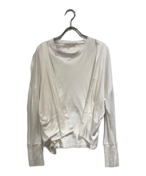 ENFOLD（エンフォルド）ENFOLD (エンフォルド) スビン天竺 カーブレイヤーヘムT/SH Tシャツ ホワイト サイズ:SIZE 38の古着・服飾アイテム