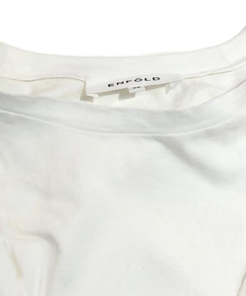 ENFOLD（エンフォルド）ENFOLD (エンフォルド) スビン天竺 カーブレイヤーヘムT/SH Tシャツ ホワイト サイズ:SIZE 38の古着・服飾アイテム