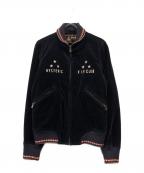 Hysteric Glamourヒステリックグラマー）の古着「ベロアジップジャケット」｜ネイビー