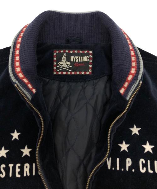 Hysteric Glamour（ヒステリックグラマー）Hysteric Glamour (ヒステリックグラマー) ベロアジップジャケット ネイビー サイズ:FREEの古着・服飾アイテム