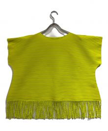 me ISSEY MIYAKE（ミーイッセイ ミヤケ）の古着「プリーツフリンジカットソー」｜イエロー