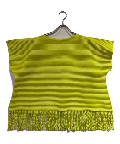 me ISSEY MIYAKE（ミーイッセイ ミヤケ）me ISSEY MIYAKE (ミーイッセイ ミヤケ) プリーツフリンジカットソー イエロー サイズ:Freeの古着・服飾アイテム