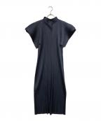 PLEATS PLEASEプリーツプリーズ）の古着「プリーツワンピース」｜ネイビー
